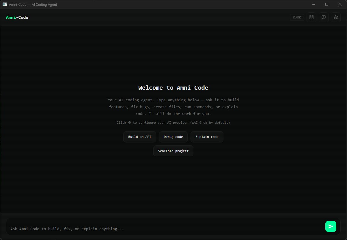 Amni-Code Dark Interface