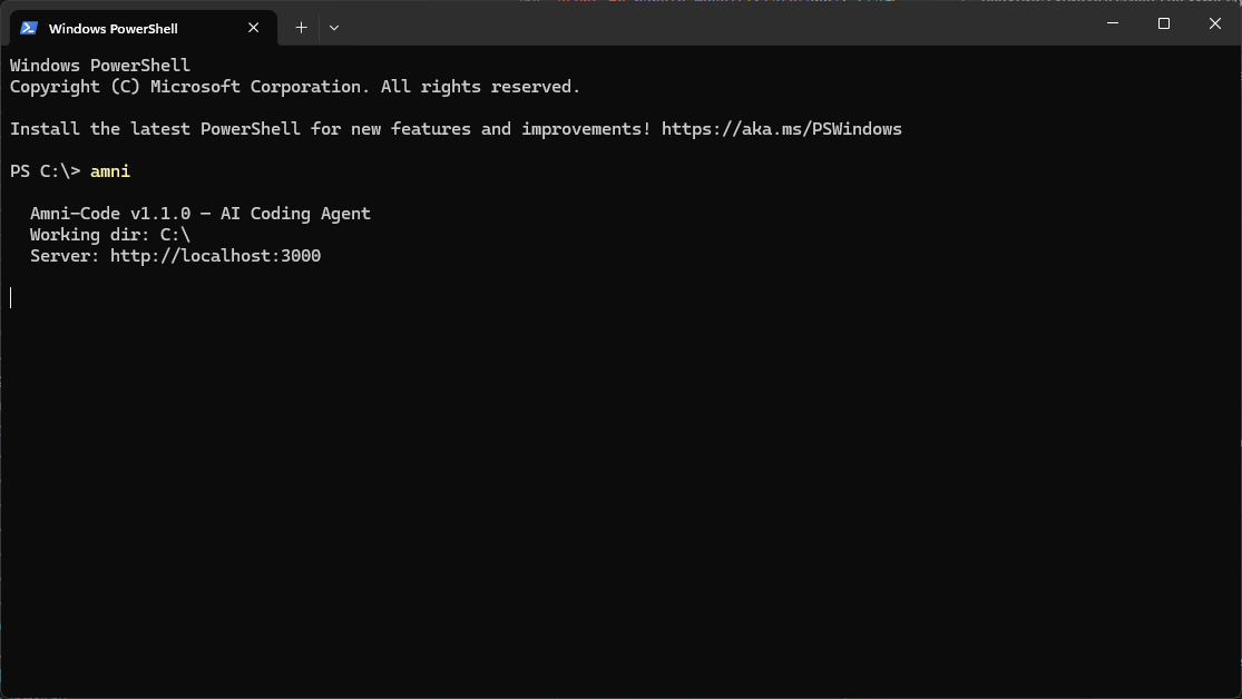 Amni-Code Terminal View